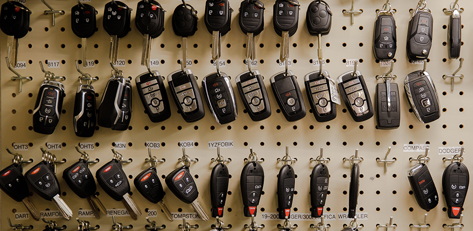 Key Fobs on Wall